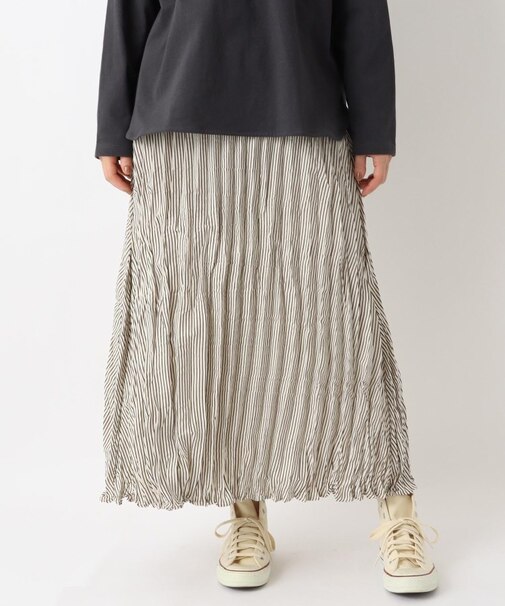クリンクル ワッシャー加工フレアスカート