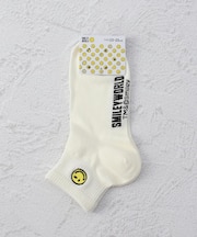 ◆SMILEY WORLD カラー刺繍 クォーターソックス