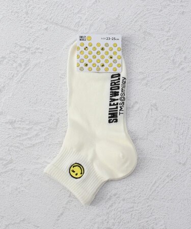 ◆SMILEY WORLD カラー刺繍 クォーターソックス