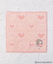 ◆【リンネル4月号掲載】水森亜土 タオルハンカチ ハートのプレゼント