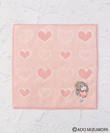 ◆【リンネル4月号掲載】水森亜土 タオルハンカチ ハートのプレゼント