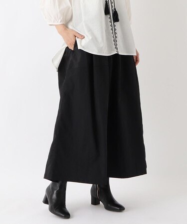 ナイロン 切替ワイドパンツ