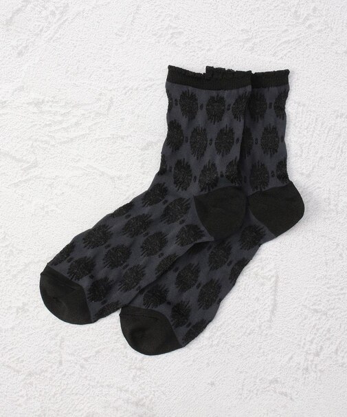 ◆スタイルムジ 光沢逆スパ ムジ アンクルソックス