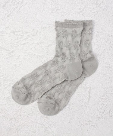 ◆スタイルムジ 光沢逆スパ ムジ アンクルソックス