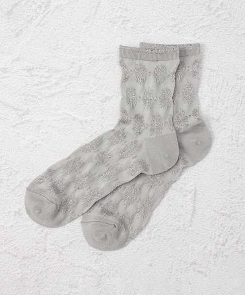 ◆スタイルムジ 光沢逆スパ ムジ アンクルソックス