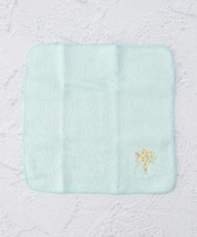 ◆刺繍 タオルハンカチ ブーケ ミモザ