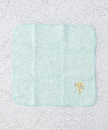 ◆刺繍 タオルハンカチ ブーケ ミモザ