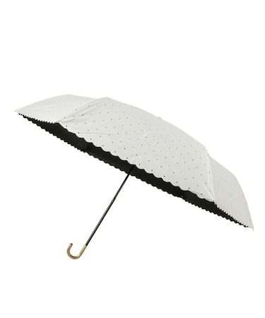 【晴雨兼用/UV】遮光ドットフラワーポイント 折傘