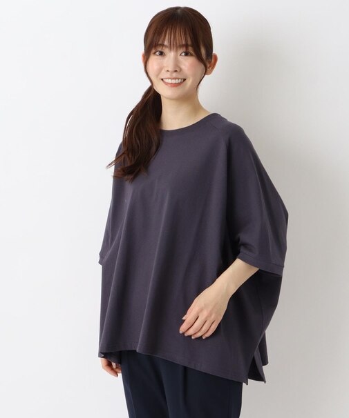 綿カットソー ラグランワイドプルオーバー