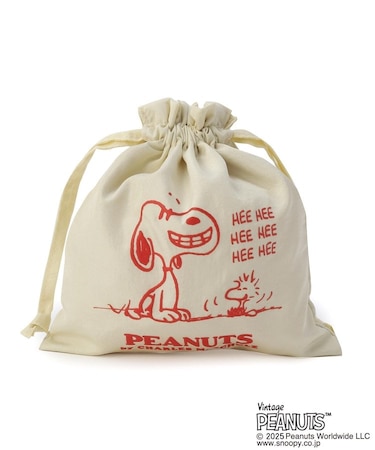 SNOOPY パフプリント巾着