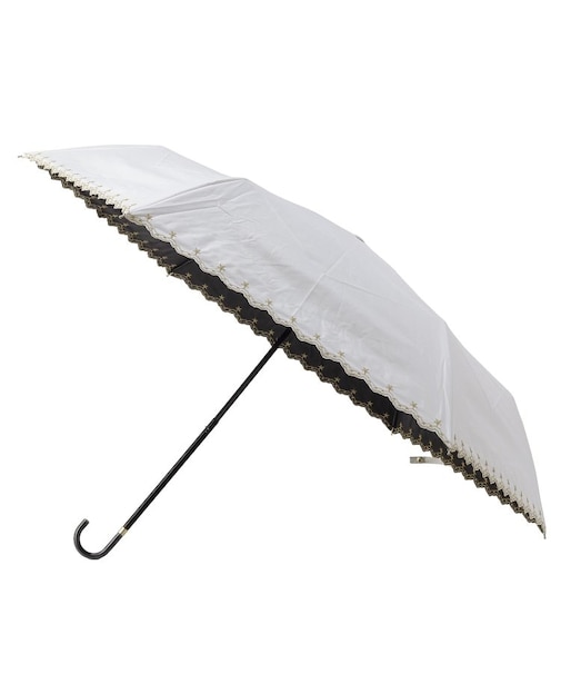 【晴雨兼用/UV】Wpc. 遮光星柄スカラップ 折傘