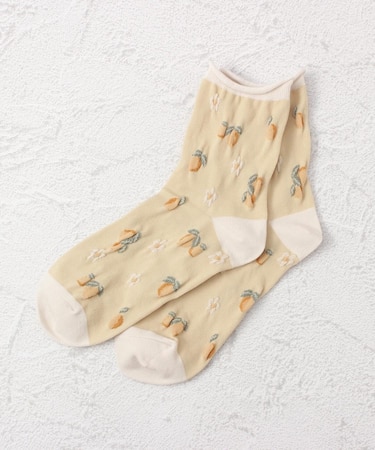 ◆あなたに優しい 逆スパレモンフラワー クォーターソックス