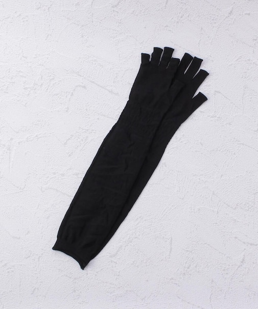 【ひんやり】絹屋 内側シルク指切りアームカバー ロング