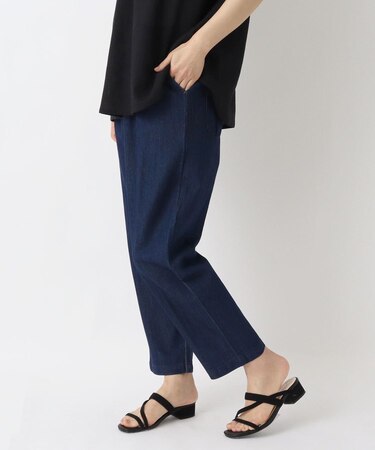 インディゴ染め 10分丈テーパードパンツ