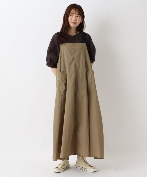 ナイロン ワークジャンパースカート
