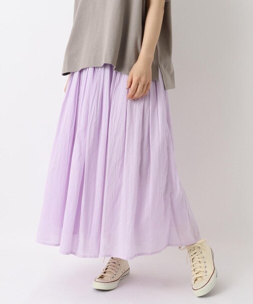 ボイル ロング丈 ギャザースカート
