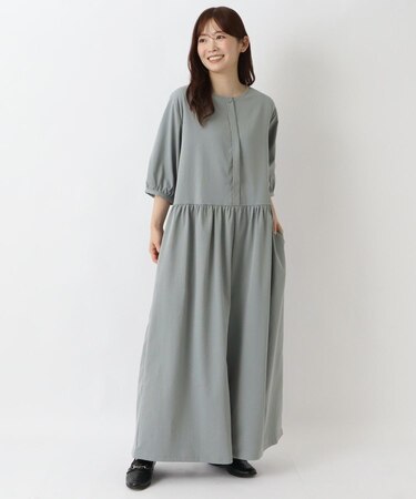 前開き 半袖オールインワン ワンピース
