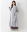 裾ギャザー ロングシャツワンピース