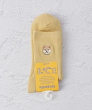 ◆シバ犬刺繍 クォーターソックス