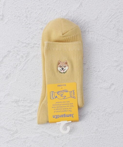 ◆シバ犬刺繍 クォーターソックス