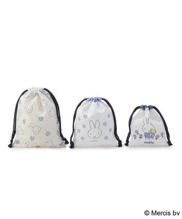 ◆Dick Bruna miffy 巾着 3P ブルードレス