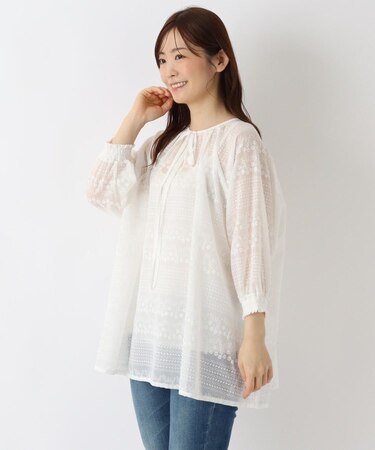 ◆2WAY総刺繍ブラウス