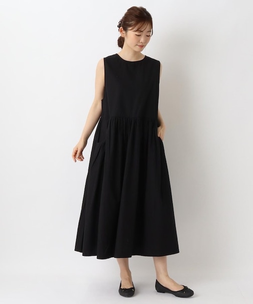 ◆ポプリン ノースリーブワンピース