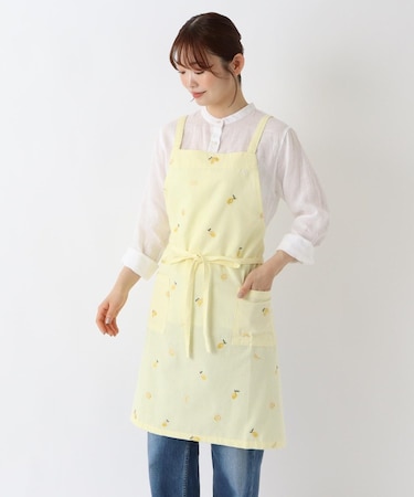 レモン刺繍 エプロン