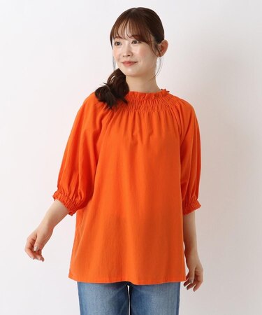 【リンネル7月号掲載】シャーリング半袖ブラウス