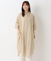 先染めストライプワンピース