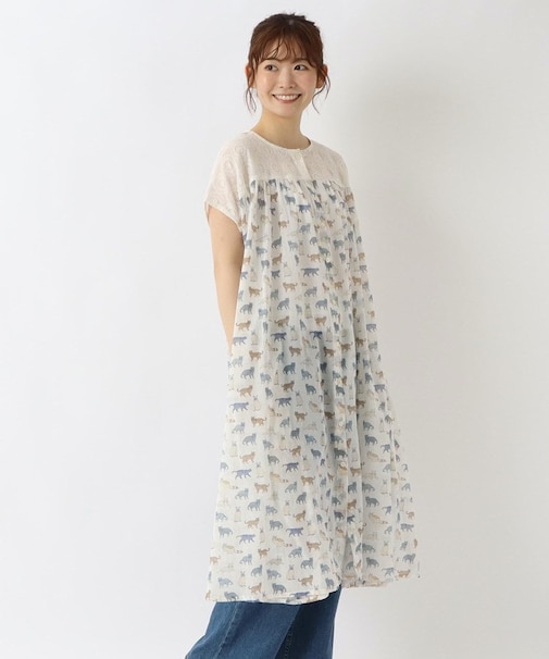 リゾート ネコプリントワンピース