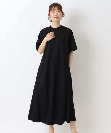 接触冷感 リブ使いワンピース