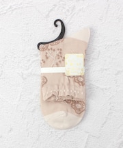 ◆あなたに優しい 逆スパ ライン花 クォーターソックス