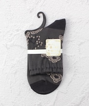 ◆あなたに優しい 逆スパ ライン花 クォーターソックス