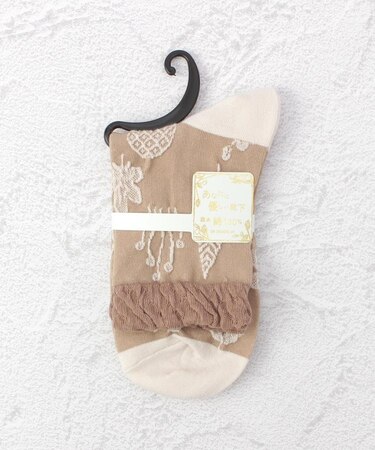 ◆あなたに優しい 逆スパ リーフ クォーターソックス