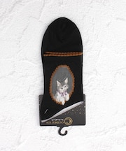 ◆大人靴下 シースルー猫窓 クォーターソックス