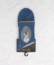 ◆大人靴下 シースルー猫窓 クォーターソックス