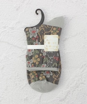 ◆あなたに優しい 逆スパ花ウサギ クォーターソックス