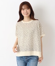 ドットプリント ドルマンスリーブプルオーバー