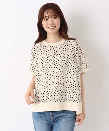 ドットプリント ドルマンスリーブプルオーバー