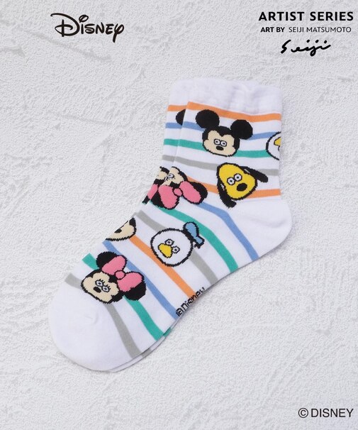 ◆【ワンズテラス限定】ディズニー 総柄クォーターソックス 松本セイジ