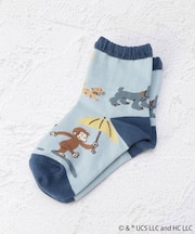 ◆【ワンズテラス限定】おさるのジョージ 傘柄クォーターソックス