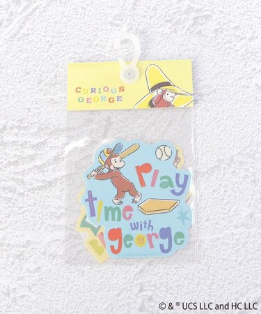 ◆おさるのジョージ ダイカットステッカー 3P ボウシ