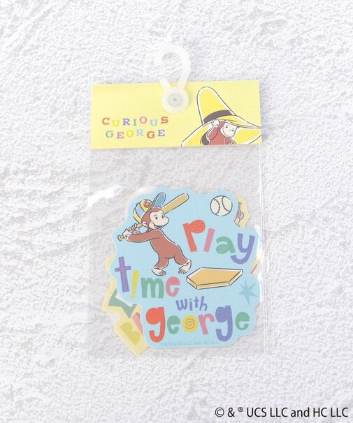 ◆おさるのジョージ ダイカットステッカー 3P ボウシ