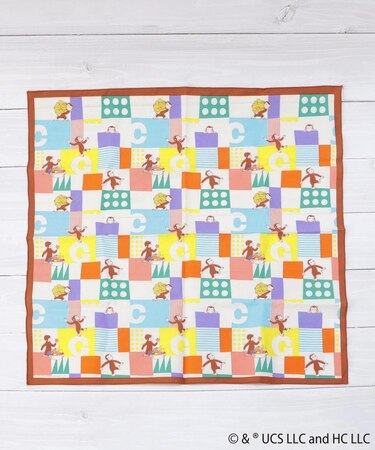 ◆おさるのジョージ ランチクロス 大判 ブロック