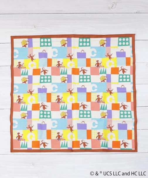 ◆おさるのジョージ ランチクロス 大判 ブロック