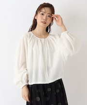 コットン ボリュームスリーブ ボレロ