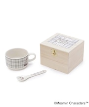 【ワンズテラス限定】MOOMIN 木箱入マグ スプーンセット チェック 300ml