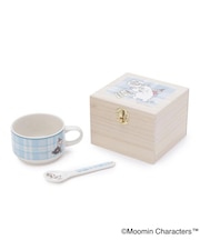 【ワンズテラス限定】MOOMIN 木箱入マグ スプーンセット チェック 300ml