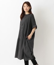 総刺繍 切替2WAYワイドフレアワンピース